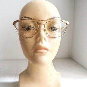 Vintage Enrico Coveri Gold Tone Cat Eye Glasses Mod 308-800